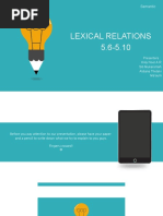 Lexical Relations 5.6-5.10: Semantic