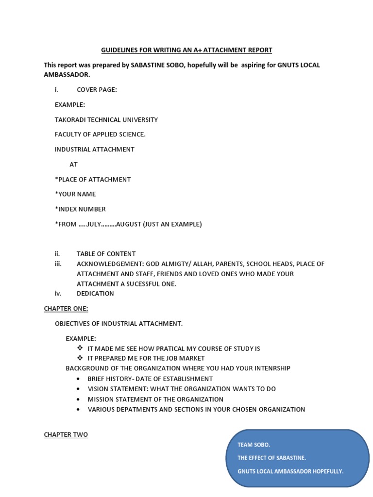 Industrial Attachment Report Guidelines | PDF | Communication | Business