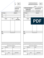 Form B - Certification of Expenses Not Requiring Receipts and Acknowledgment Receipt