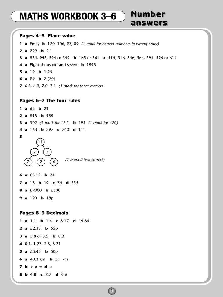 KS3 Maths Workbook Answers 3-6 | PDF | Lexicology | Fraction (Mathematics)