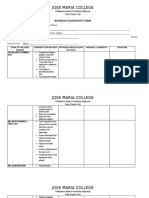 Jose Maria College: Business Plan Route Form