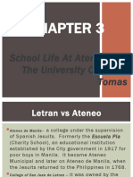 School Life at Ateneo and The University of Santo Tomas