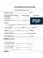 Distributorship Application Form