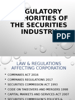 Regulatory Authorities of The Securities Industry