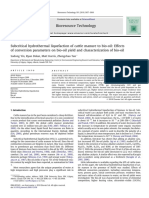 Subcritical Hydrothermal Liquefaction of Cattle Manure To Bio-Oil