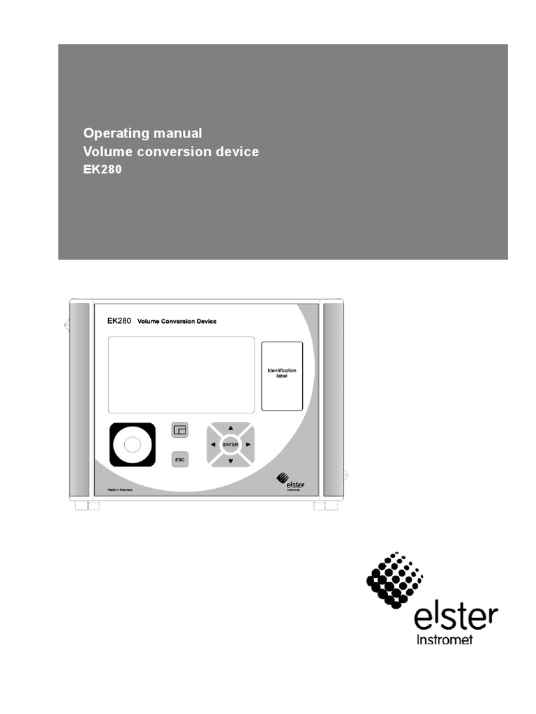 Elster EK280 Manual PDF Power Supply Dangerous Goods