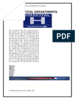 Hospital Departments Puzzle Wordsearches Worksheet Templates Layouts - 105873