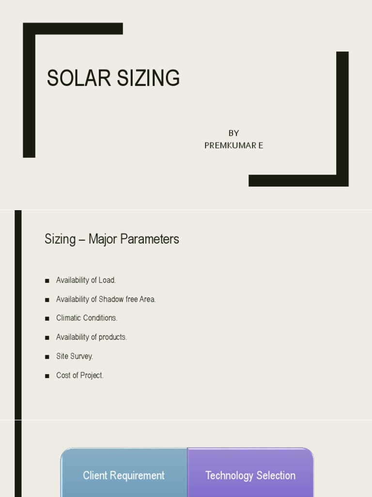 Solar PV System Sizing Guide | PDF | Photovoltaic System | Photovoltaics