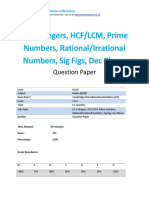 1.1 Integers HCF - LCM Prime Numbers Rational - Irrational Numbers Sig Figs Dec Places Extension Cover PDF