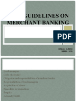 Sebi Guidelines On Merchant Banking: Raman Kumar 18MBA 1025