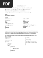 Array of Objects in C++