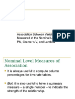Association Between Variables Measured at The Nominal Level: Phi, Cramer's V, and Lambda