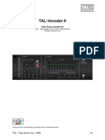 TAL-Vocoder-II: TAL - Togu Audio Line © 2011, Patrick Kunz Tutorial Version 0.0.1