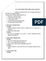 Modes of Block Cipher