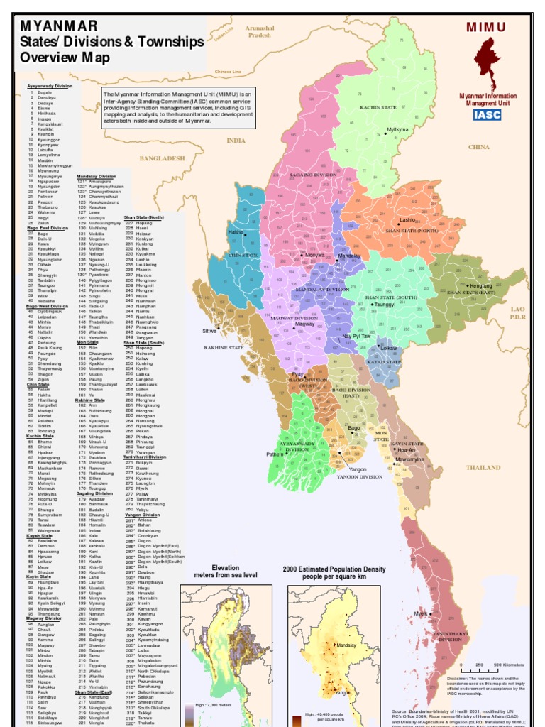Myanmar Detailed Township Map | PDF