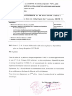 Instruction N° 05 Du 28.03.2020 Relative À La Prise en Charge Des Cas Compliqués de L'épidémie COVID 19