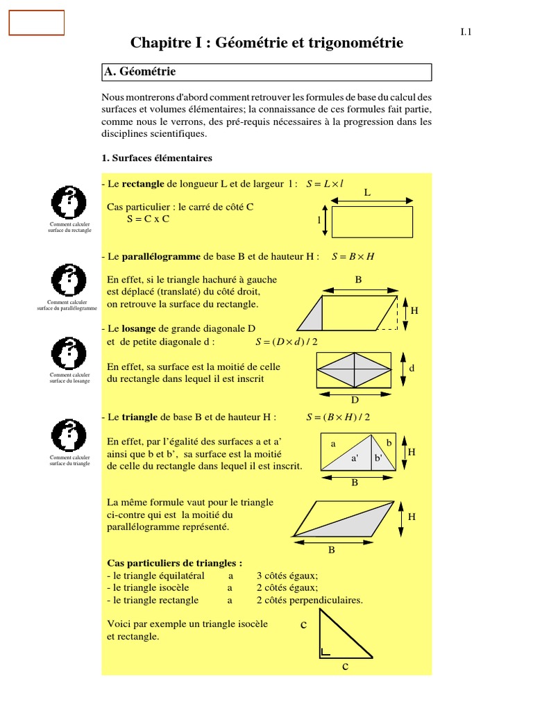 Comment Calculer La Diagonale D Un Rectangle Chi PDF | PDF | Zone | Triangle
