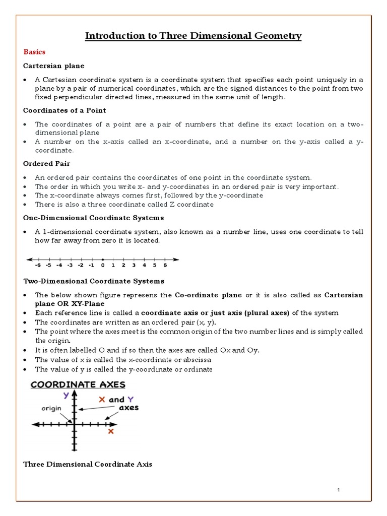 Chapter 12 - Introduction To Three Dimensional Geometry Revision Notes ...