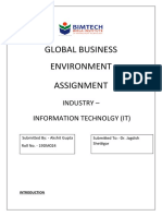 Global Business Environment Assignment: Industry - Information Technolgy (It)