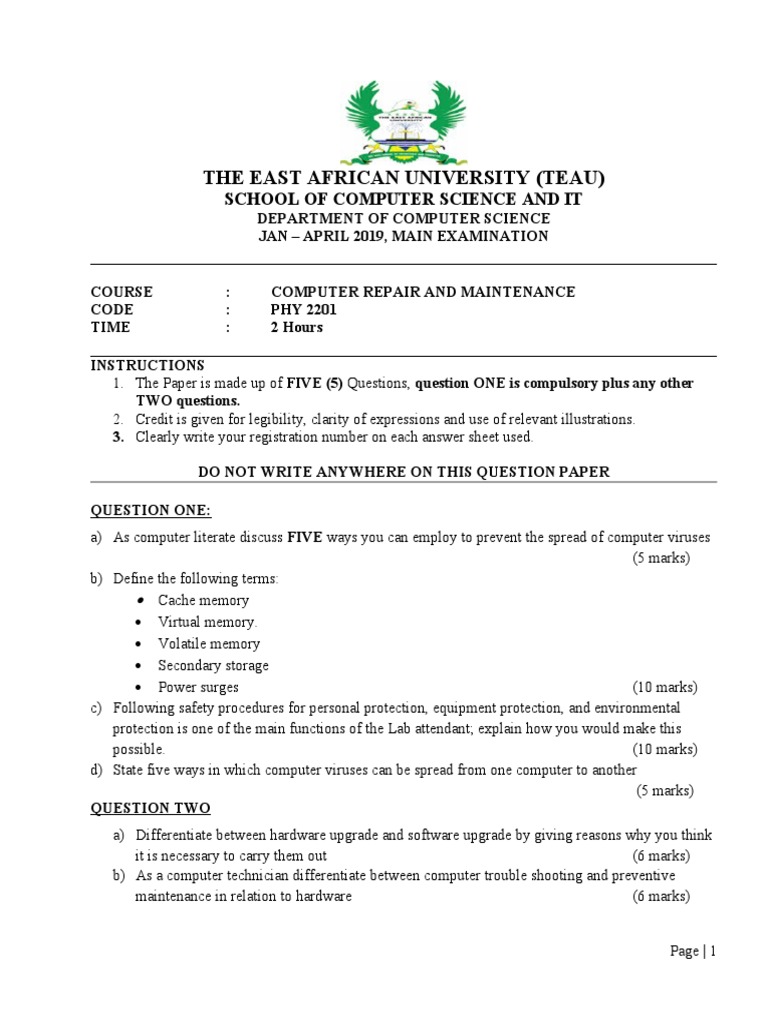 Computer Repair and Maintenance PDF Printer Computer