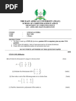 April 2019 Linear Algebra Question Paper