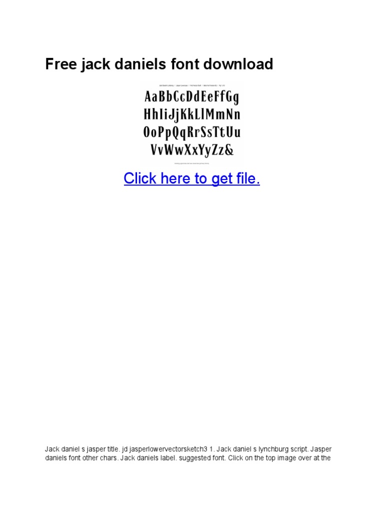 Free Jack Daniels Font Typefaces Graphic Design
