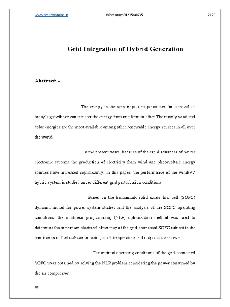 Hybrid Grid Integration of SOFC Systems | PDF