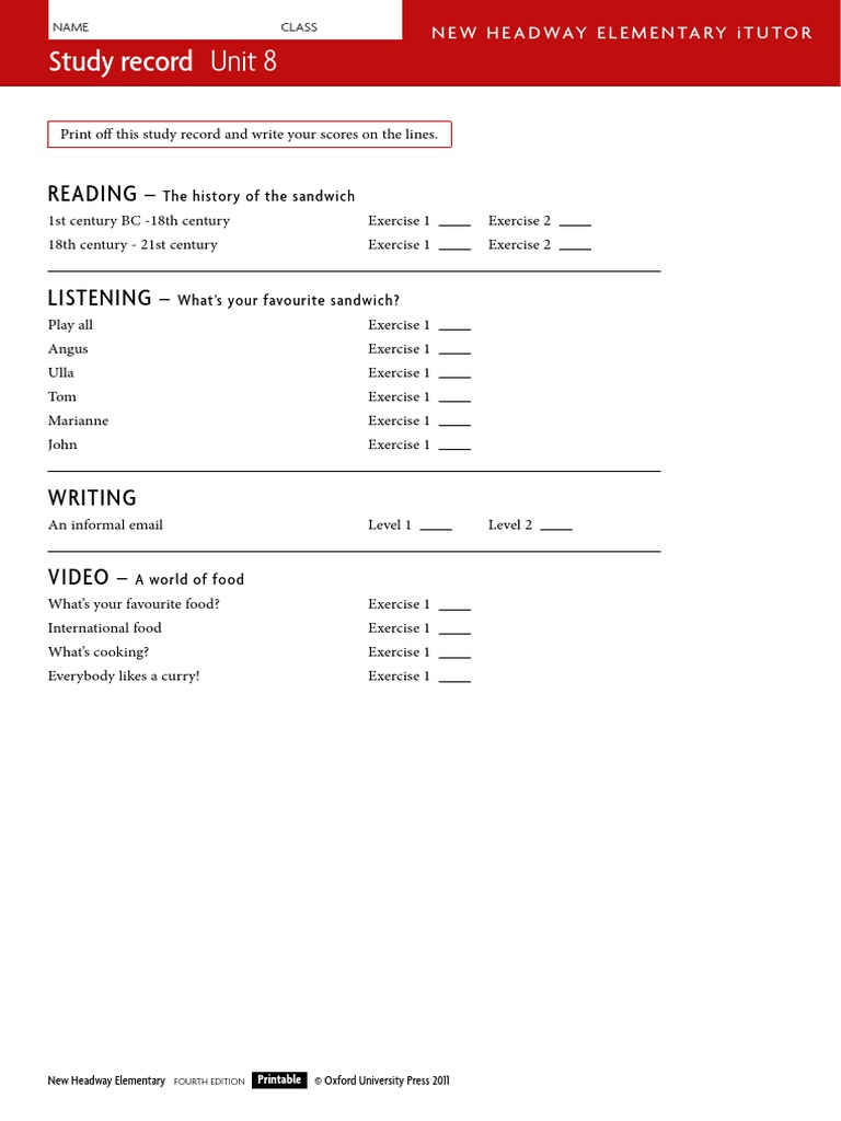 Study Record Unit 8: Reading | PDF