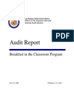 Audit Report: Breakfast in The Classroom Program