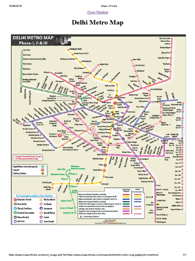 Delhi Metro Map 2018 | PDF | Technology & Engineering