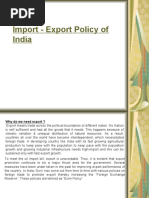 Import - Export Policy of India