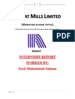 Ishat Ills Imited: Internship Report Worked By: Syed Muhammad Salman