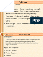 Unit - I Syllabus: Basic Structure of Computers