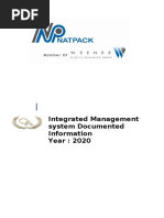 Integrated Management System Documented Information Year: 2020