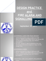 Design Practice and Fire Alarm and Signalling System: September 29, 2017