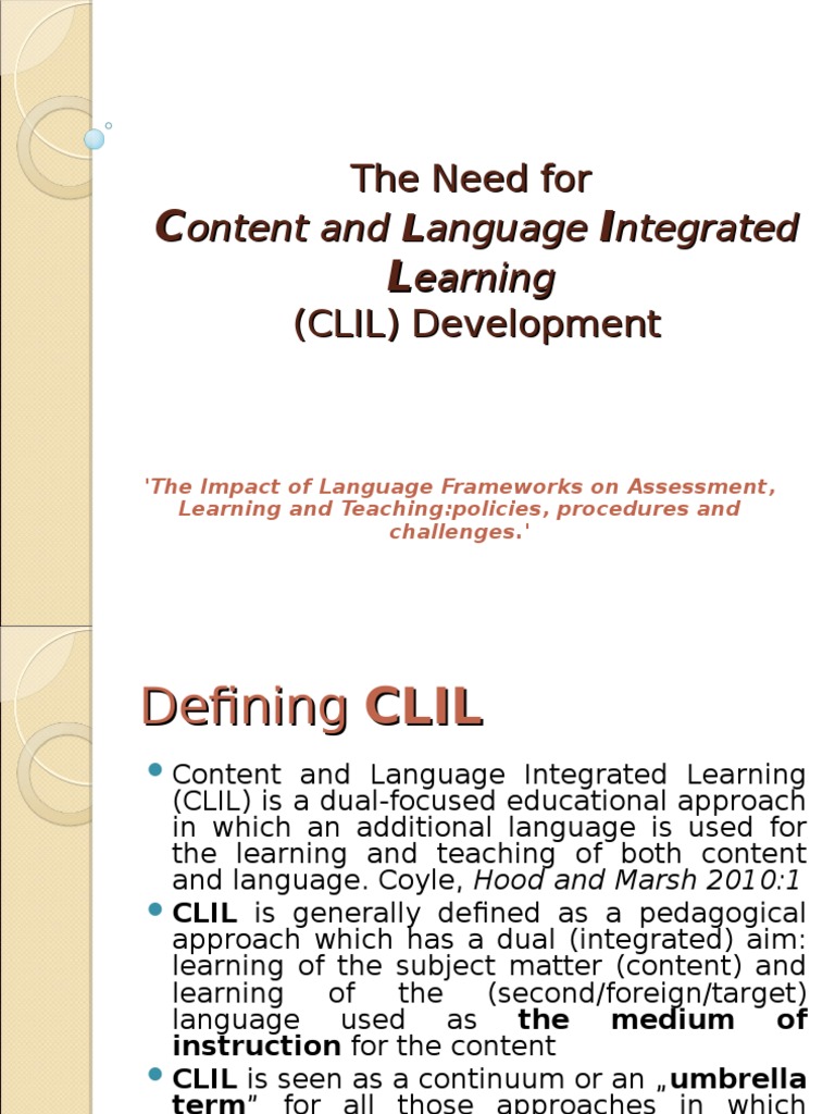 CLIL: Enhancing Language and Content Learning | PDF | Learning | Cross ...