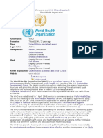 World Health Organization: Abbreviation Formation Type Legal Status Headquarters