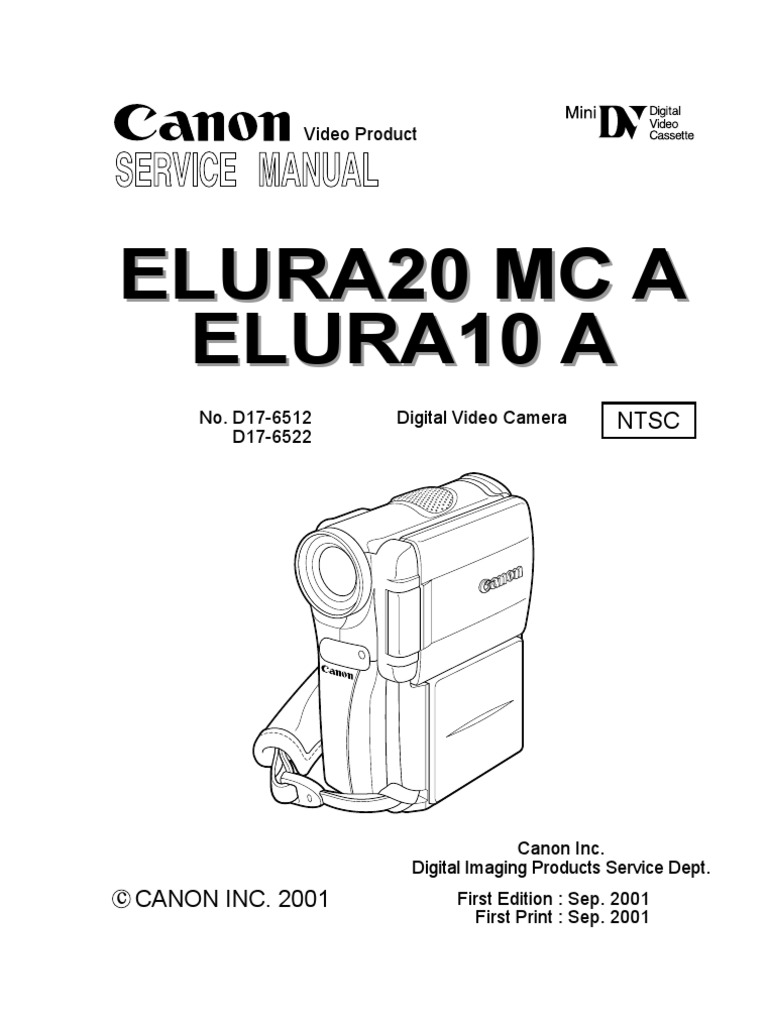 Canon - Elura 10A, 20MCA - Service Manual | Camera Lens | Zoom Lens