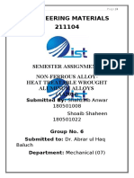 Engineering Materials Semester Assignment