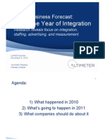 Social Business Forecast:: 2011 The Year of Integration