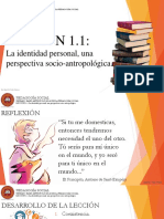 LECCIÓN 1.1 La identidad personal, una perspectiva socio-antropológica