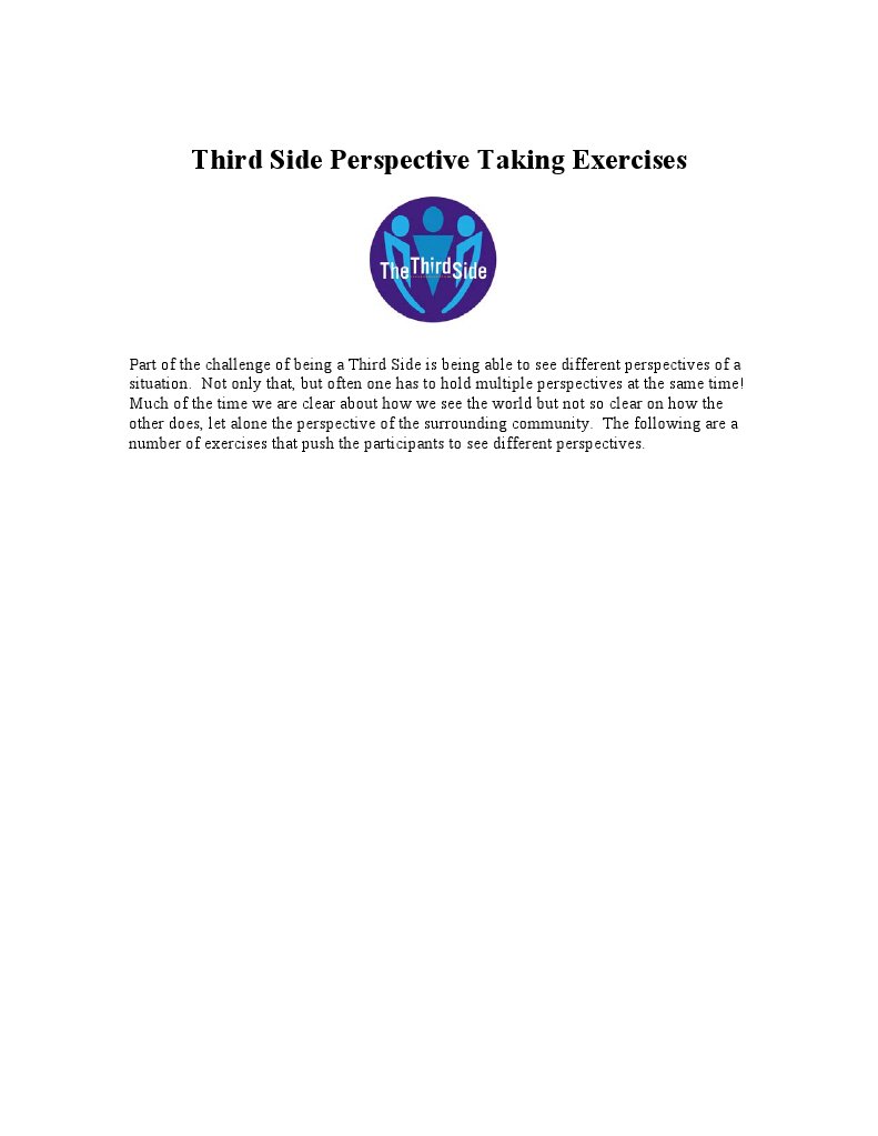 3S Perspective Taking Exercise | PDF