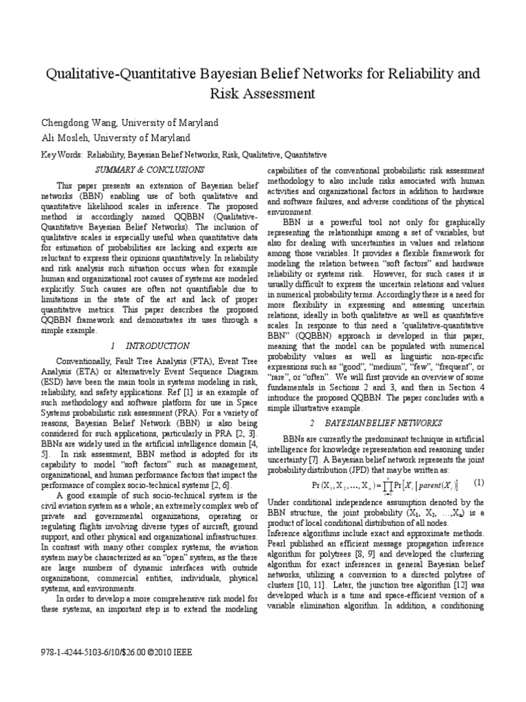 Qualitative-Quantitative Bayesian Belief Networks For Reliability | PDF ...