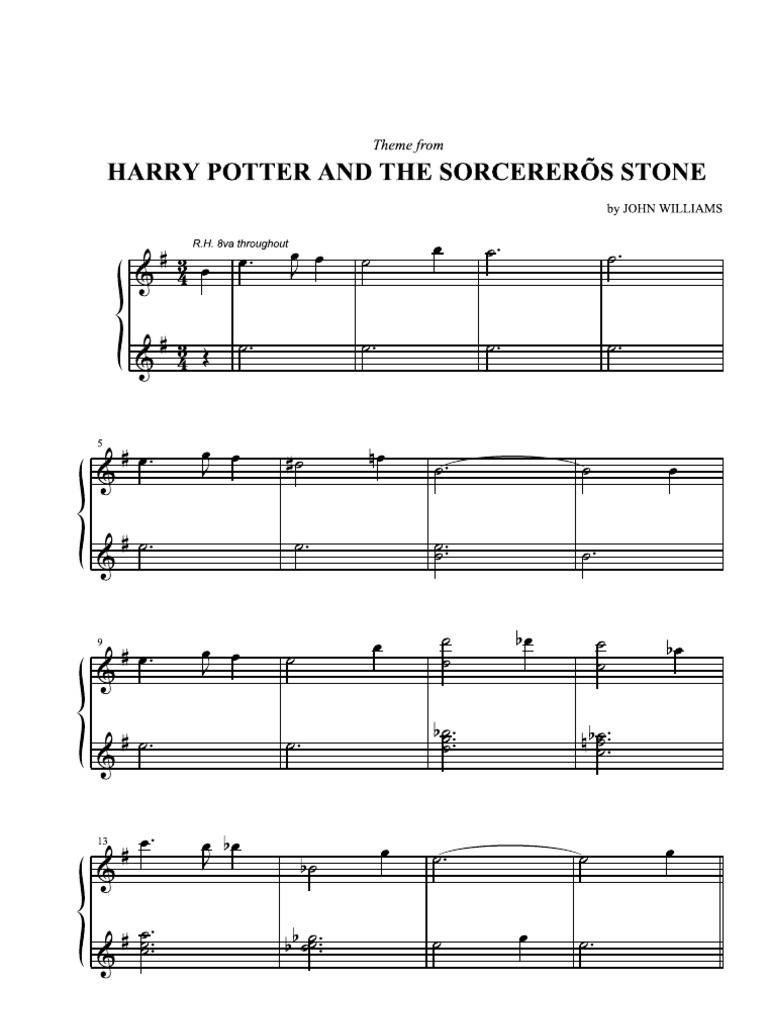 Harry Potter Song Piano Sheet