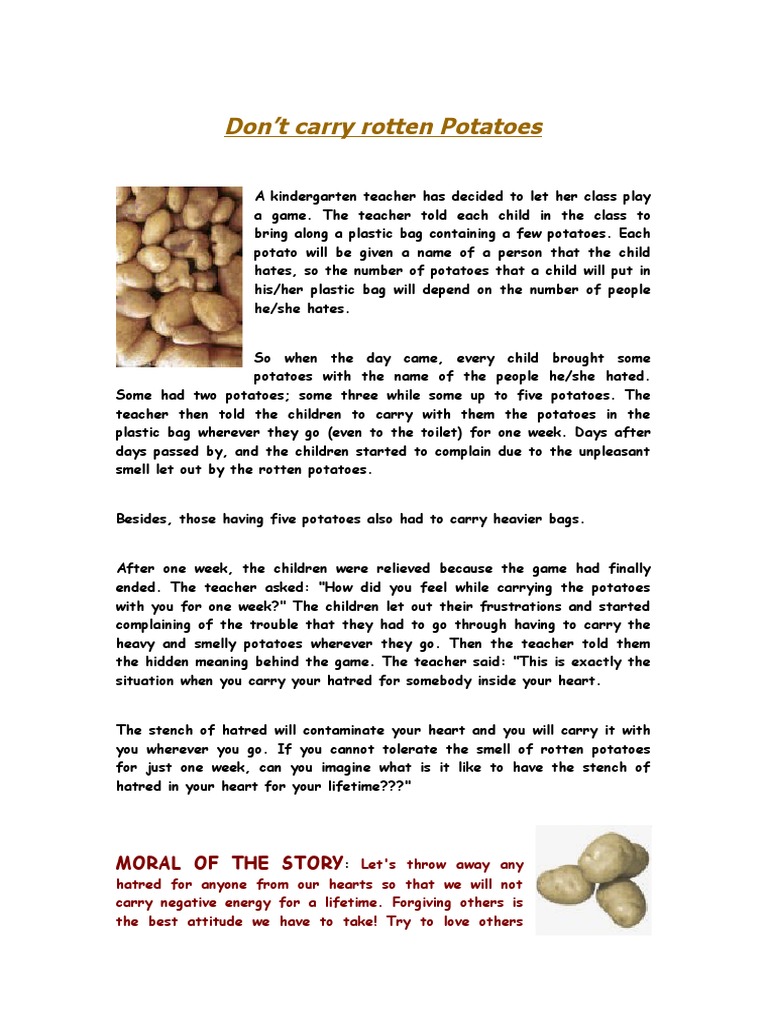Let Go of Hatred: The Potato Lesson | PDF | Wellness