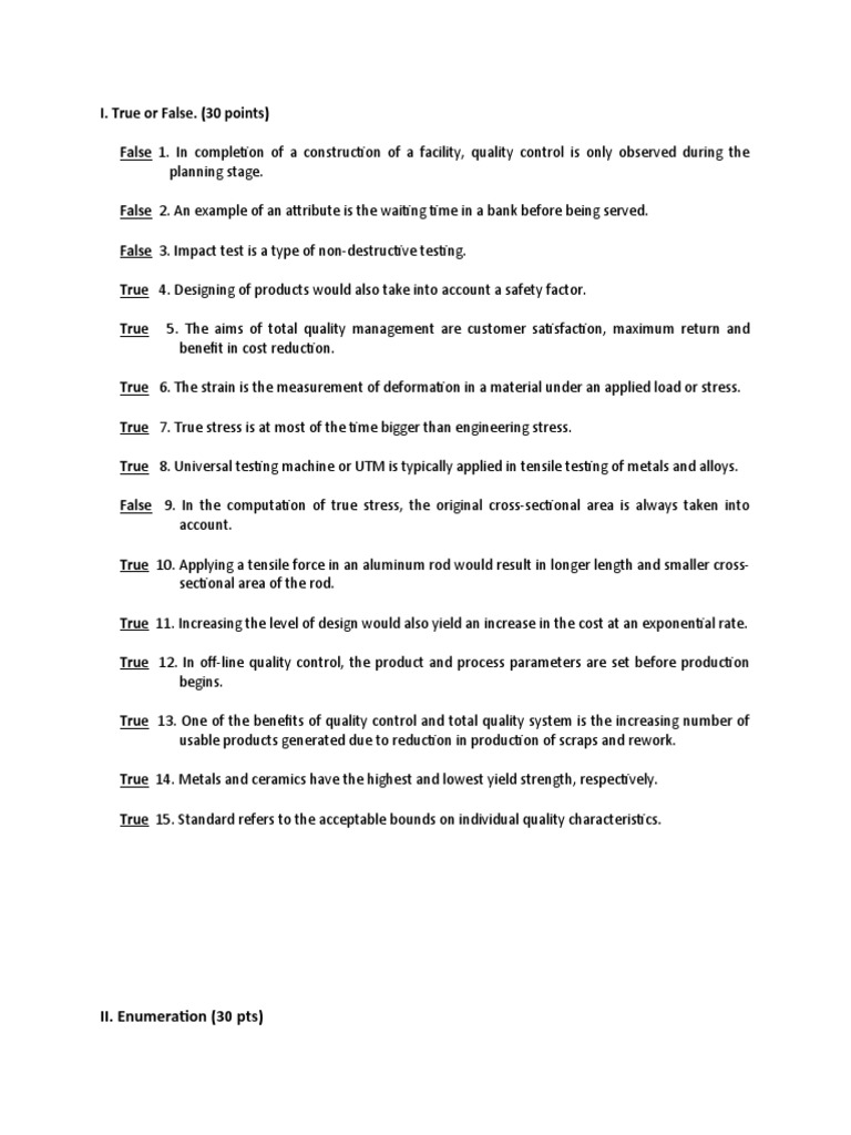 Quality Control in Manufacturing Processes | PDF | Deformation ...