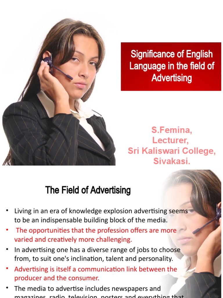 Significance of English Language in The Field of | PDF | Advertising ...