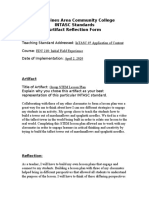 Des Moines Area Community College INTASC Standards Artifact Reflection Form