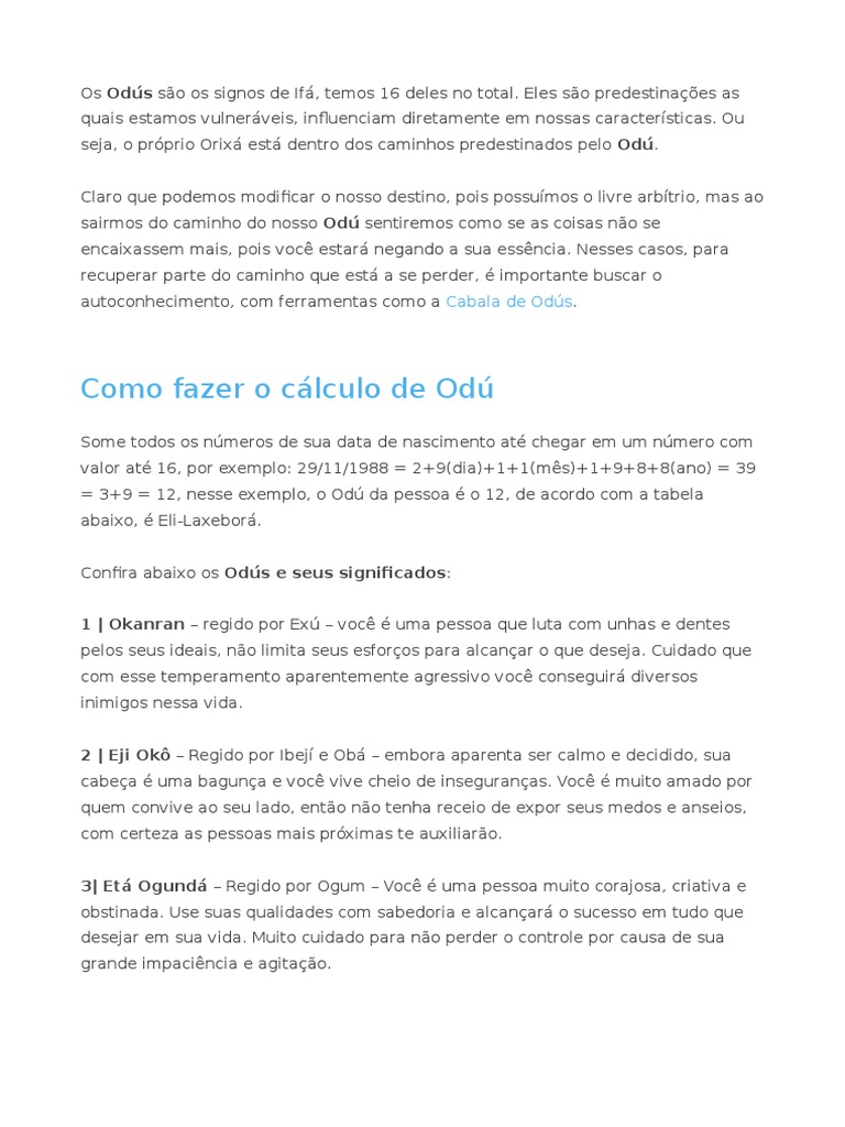 Signos de Ifa Completo | PDF | Sabedoria | Amor
