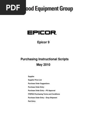 Purchasing Management within SAM Epicor